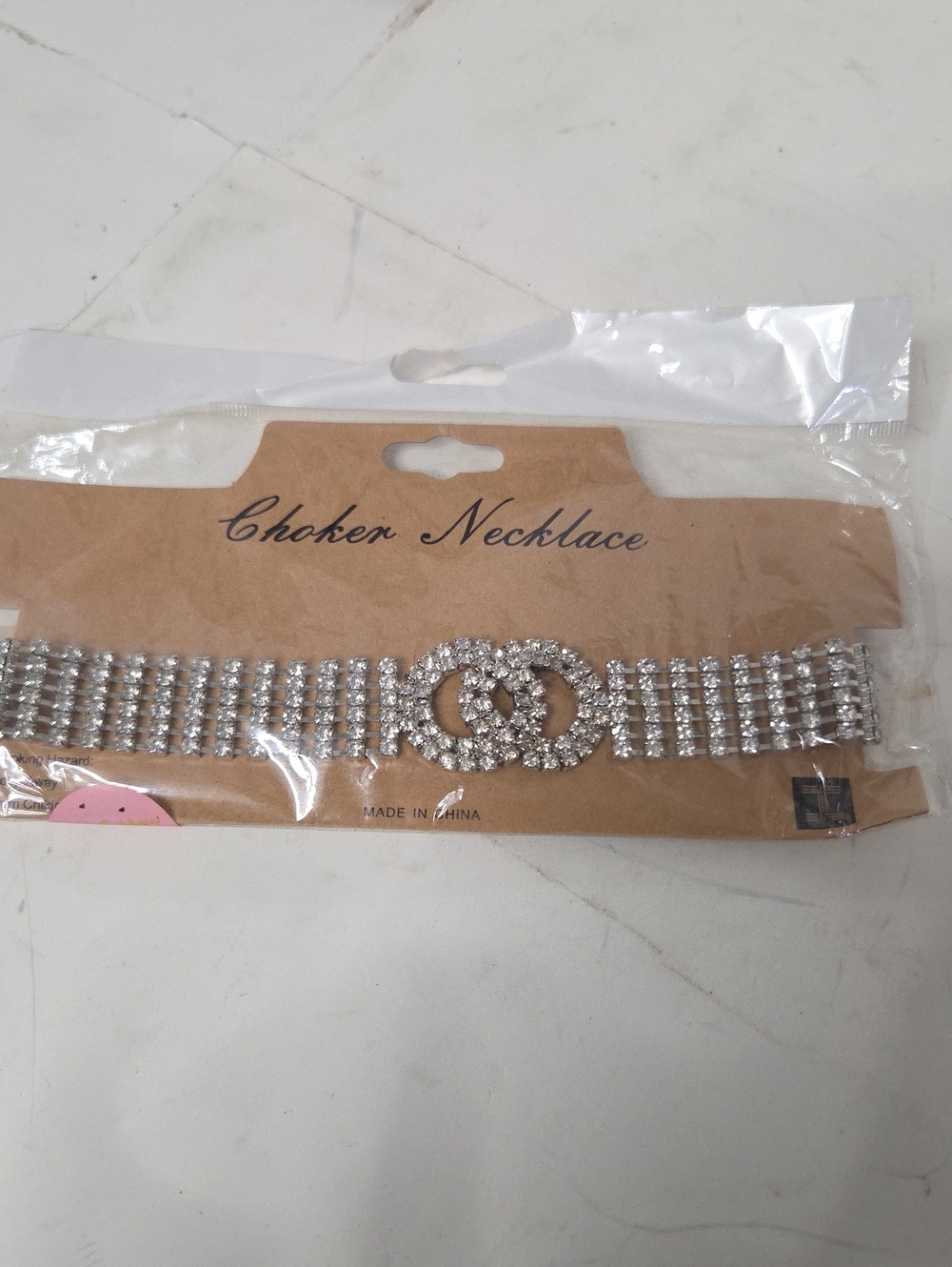 Crystal Rhinestone Silver Choker Necklace